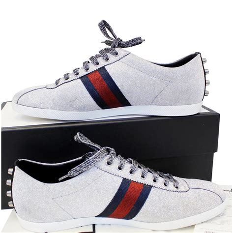 gucci shoes silver glitter|gucci glitter web sneakers.